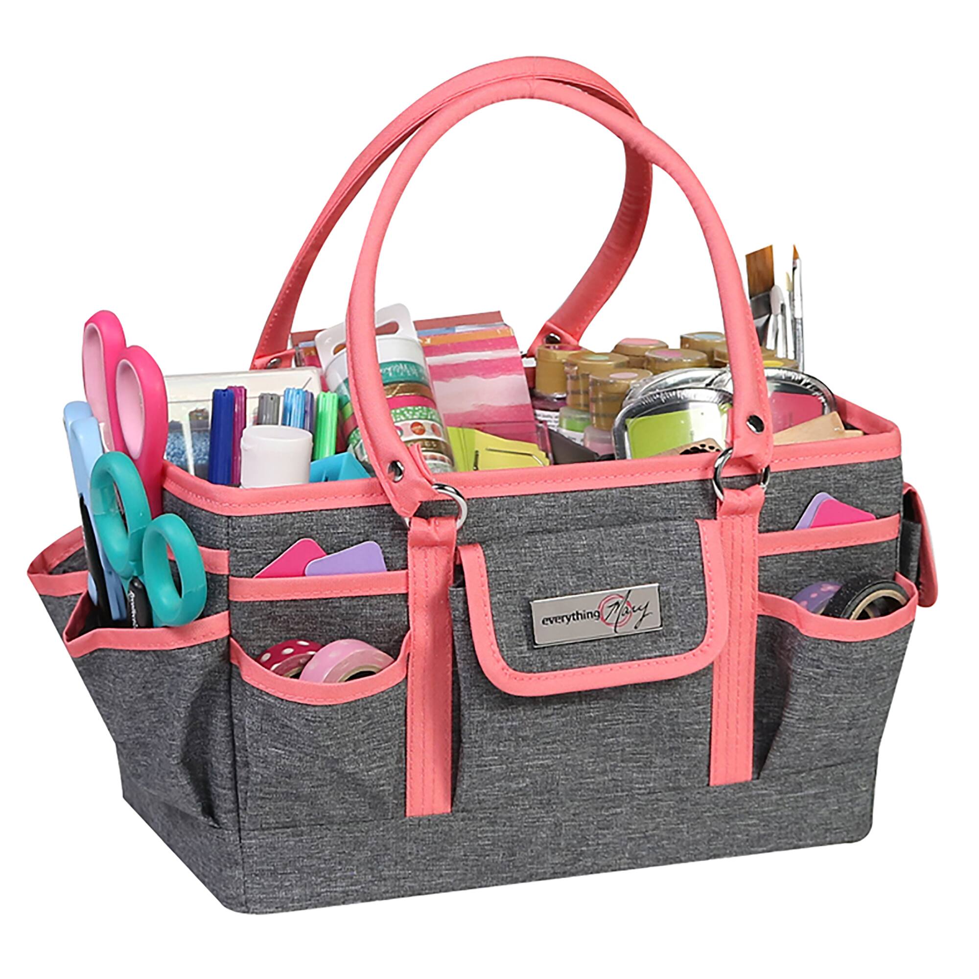 Everything Mary Coral Heather Deluxe Store & Tote Craft Organizer